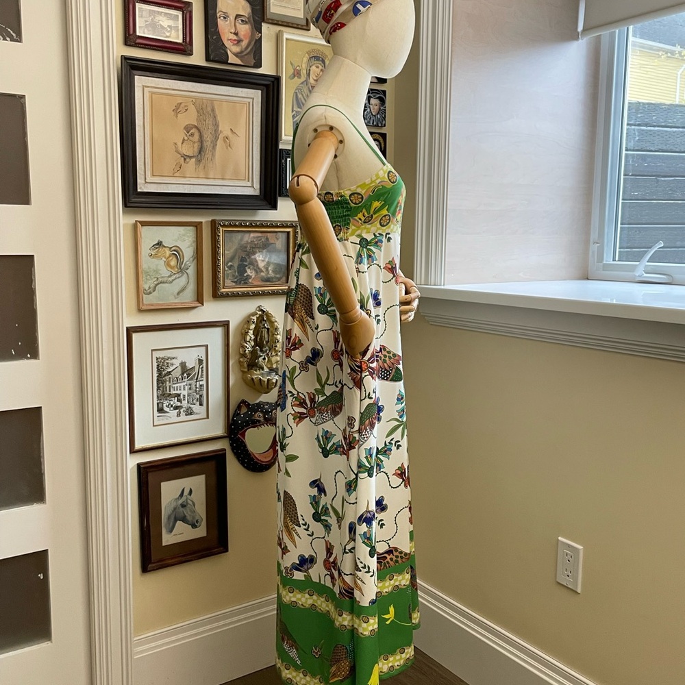 Floral Green and White Dress - Picture 3 of 6
